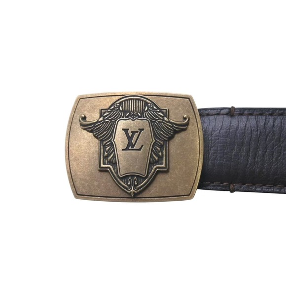 Louis Vuitton Belt Utah Ecusson Brown Shield Emblem - Picture 2 of 8